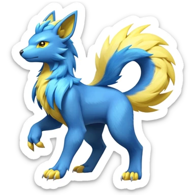 Manectric-Electrike-Luxio-Fakémon-hybrid-creature (full body)  sticker