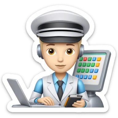 Robo Bookkeeper with accountant hat sticker
