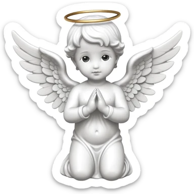 baby angel statue with wings  sticker
