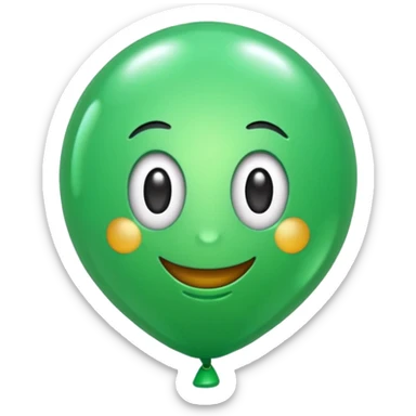 emoji globo fiesta verde con hilo sticker