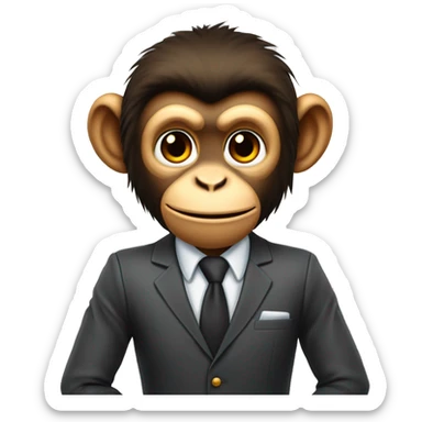 A monkey handlig a busines but its getting impossible, mke it more happie like he finally found what could solve is problems sticker