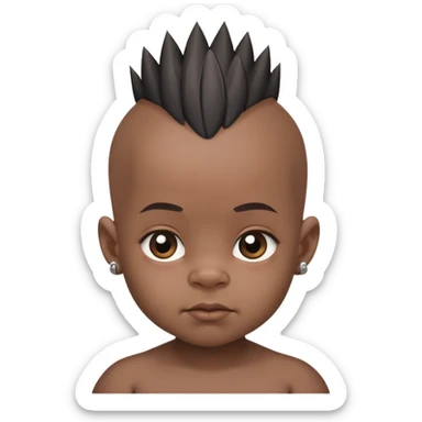 I want a black baby in which the baby has a mohawk in the centre and then he is bald from sides and he is ugly as well sticker