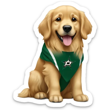 Dallas stars golden retriever sticker