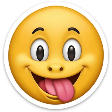 Emoji face with goofy face and tongue out sticker