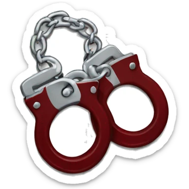 Dark red handcuffs sticker