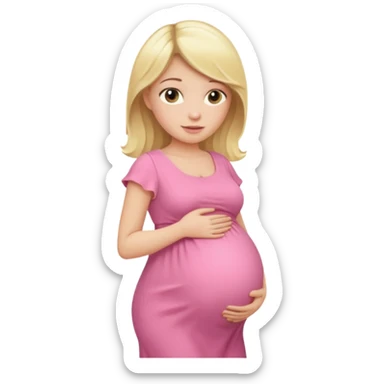blond pregnant woman in pink sticker