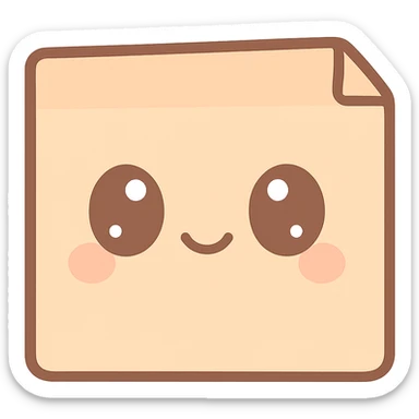 kawaii sticky note with a smiling expression, soft colors, minimal details sticker