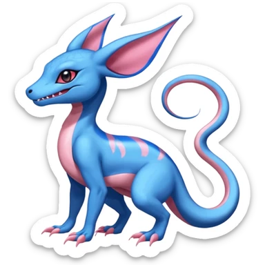 Blue Skully Stylish Salandit-Sylveon-fusion sticker