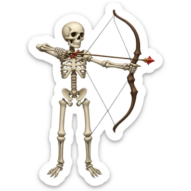 create a dnd style skeleton_archer.png with a bow using 48x48 pixels size sticker