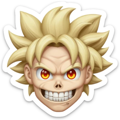   Mind blown skull face for goku hair          sticker