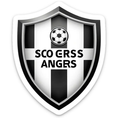 Football club SCO Angers logo, black and white striped shield with 1919 year, sports team emblem sticker