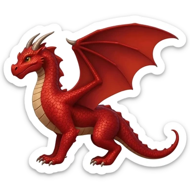 Dragón rojo con alas sticker