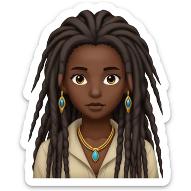 dark skin, pretty long aesthetic dreadlocks, baddie, pretty makeup sticker