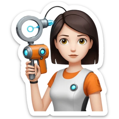 Chell portal gun glados sticker