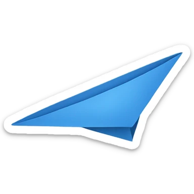 Blue paper plane  sticker