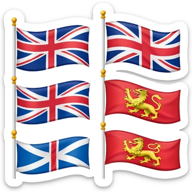 Great Britain, uk, England, Scotland, wales, flags sticker