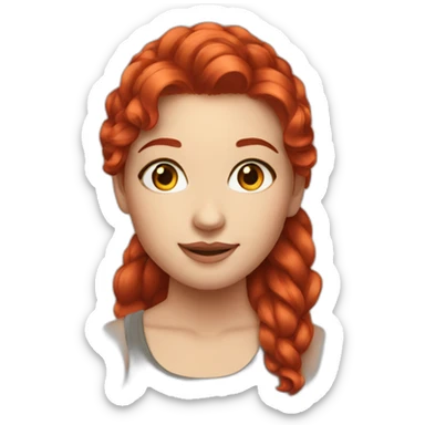 a beautify girl with red hair sticker
