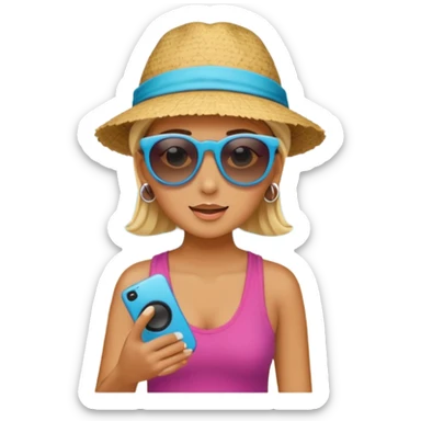 Someone listening to a speaker at the beach. Add some musical notes coming out of the speaker. sticker