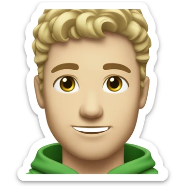 light skinned Caucasian male, green eyes, and light stubble sticker