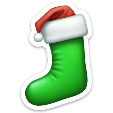 Green christmas stocking sticker