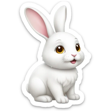A cute white rabbit  sticker