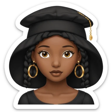 Black girl with black bonnet and black top on sticker