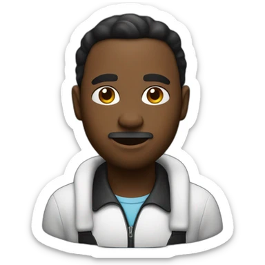 un homme noire avec de un liquide blanc sur la joue sticker