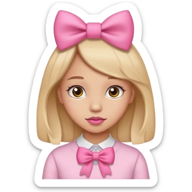 Una chica con moño Rosa para girls sticker