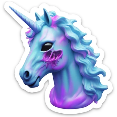 Vaporwave zombie vinyl unicorn holographic  sticker