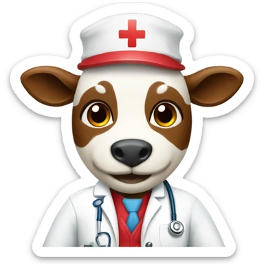 Vache en tenue médicale  sticker