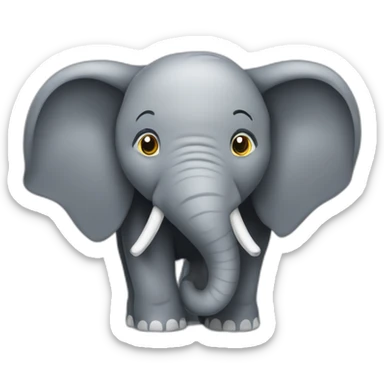 um elefante com cara de assustado sticker
