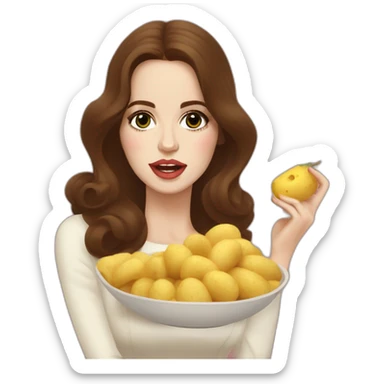 Lana del rey in Belarusian style eating potato sticker