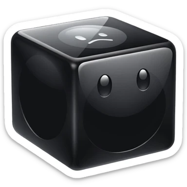 black cube in glass style sticker
