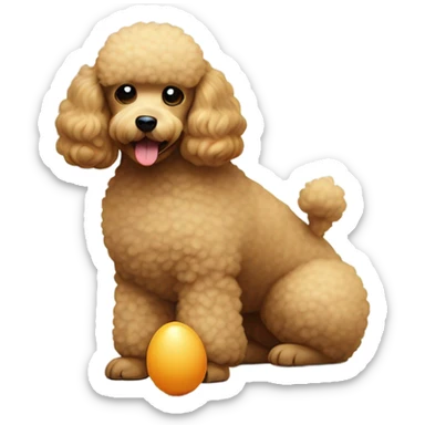 poodle eating an egg farting sticker