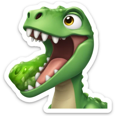 Crying dinosaur sticker