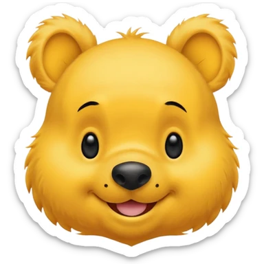 make a cute winee the pooh emoji only one pair of eye brows and only the face no body and no shirt and no being naked no fair sticker