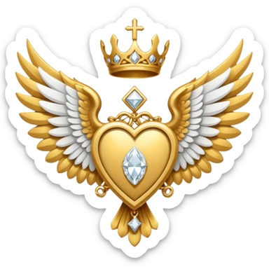 holy saint emblem with white wings and diamond in the middle sticker