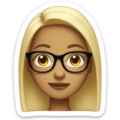 Tanned girl with glasses and straight black hair sticker