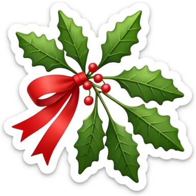 mistletoe with red ribbon sticker