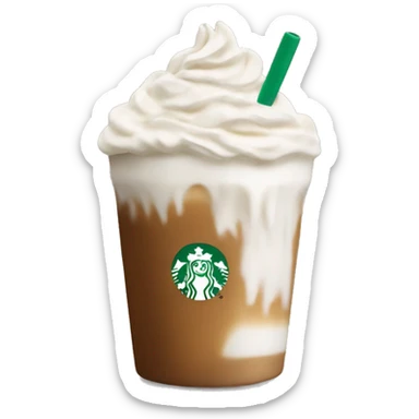 Starbucks latte with lot of whipping cream sticker