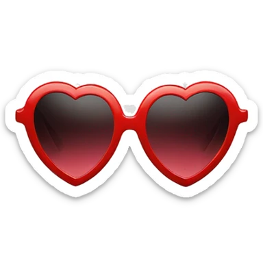 red heart shaped sunglasses  sticker
