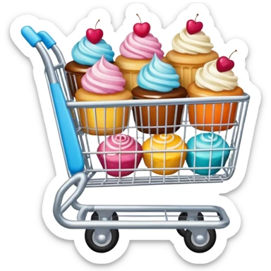 shopping cart with desserts sticker