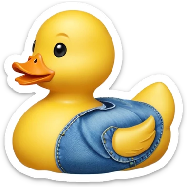 Denim rubber duck sticker