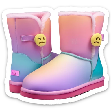 Pastel gradient hue platform short uggs sticker
