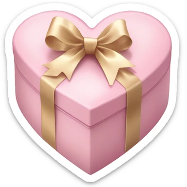 pale pink heart box, pale pink bow, filled with chocolates inside sticker