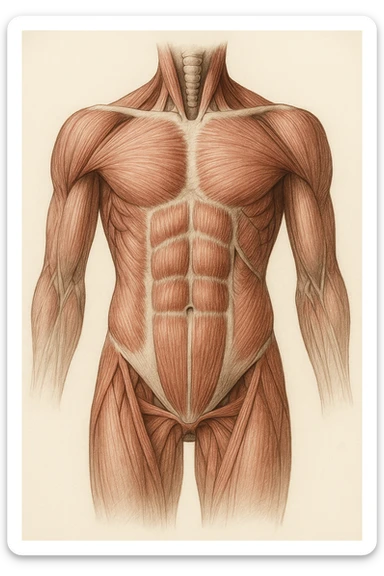 muscoli del Core anatomia senza scritte sticker