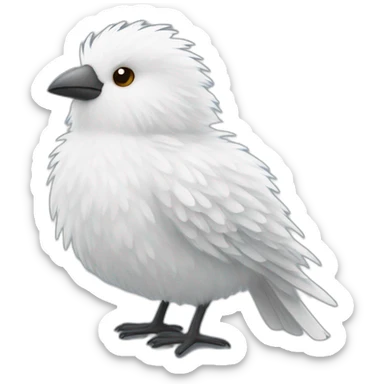 fluffy white bird sticker