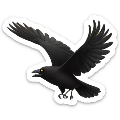 Crow flying in front of the sun sticker