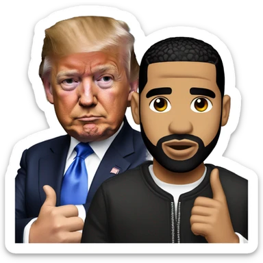 Donald trump and drake sticker