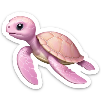 cute light pink baby turtle swimming with tiny flippers sticker